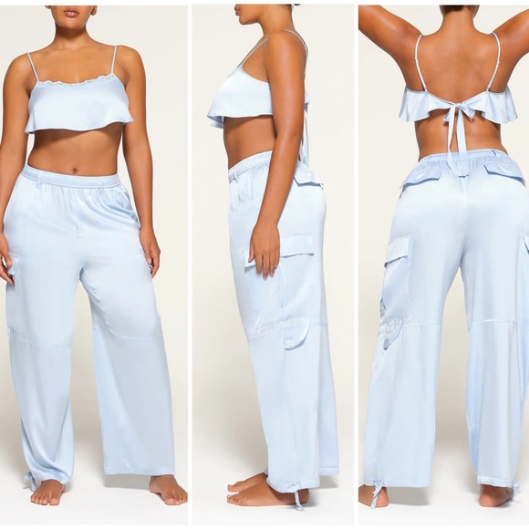 Skims Bridal Cargo Pants in Glacier Blue